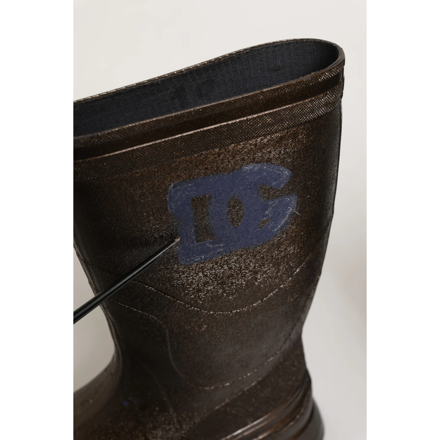 Bronze PVC Pull On Rain Boots Men Shoes