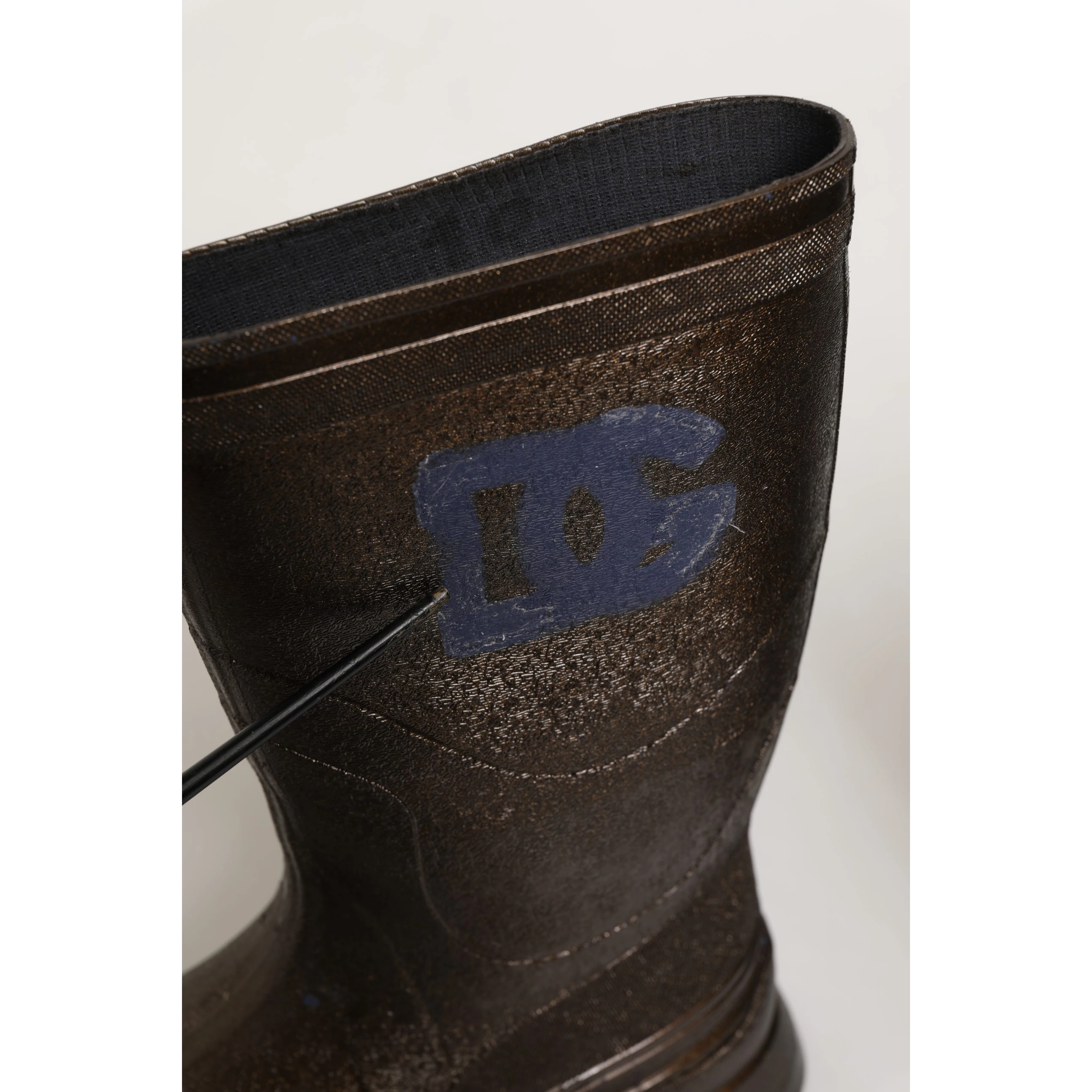 Bronze PVC Pull On Rain Boots Men Shoes