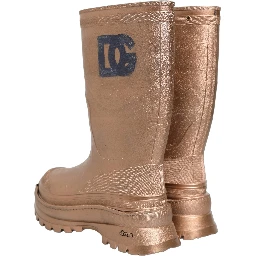Rose Gold PVC Pull On Rain Boots Men Shoes