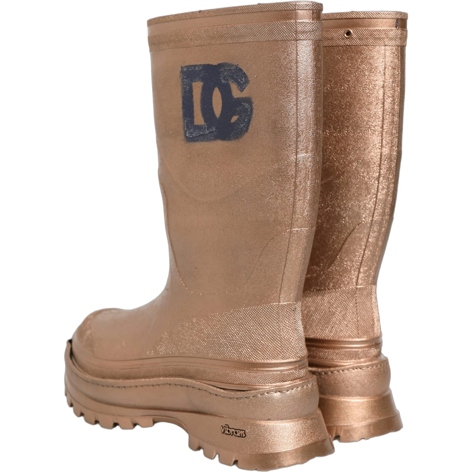Rose Gold PVC Pull On Rain Boots Men Shoes