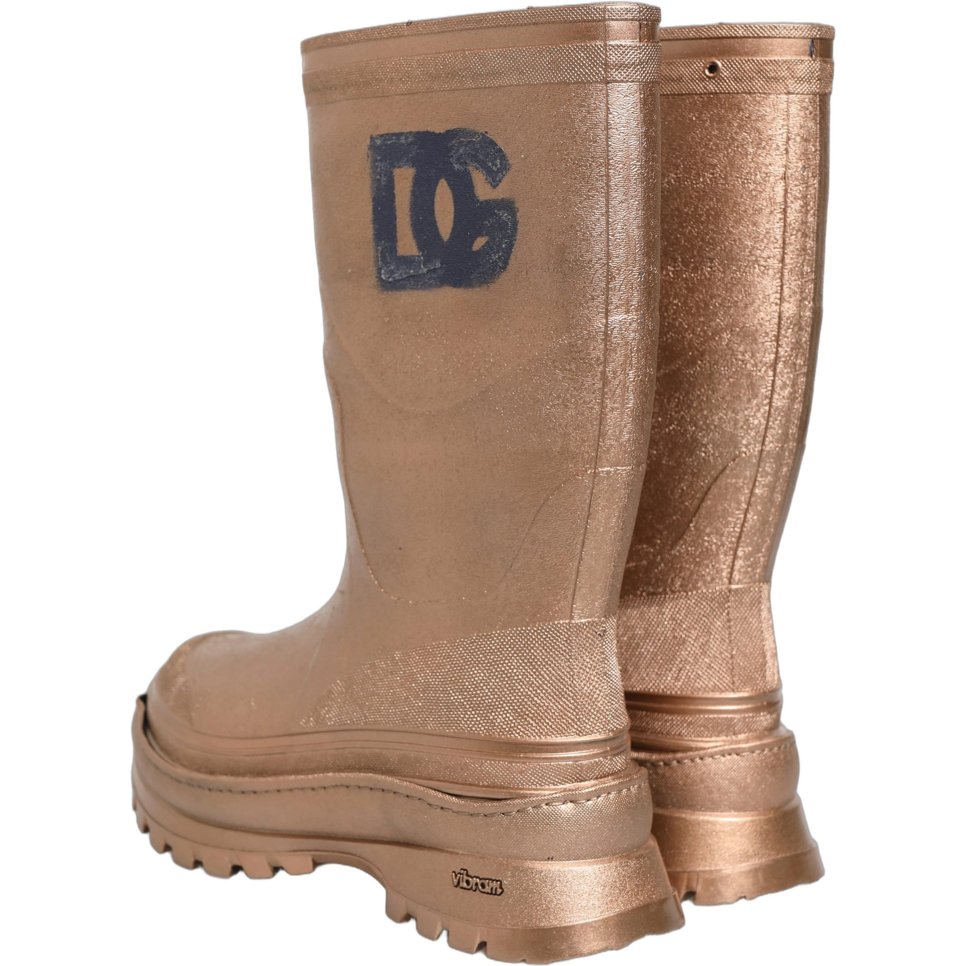 Rose Gold PVC Pull On Rain Boots Men Shoes