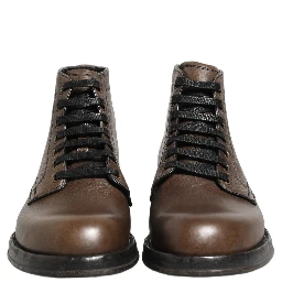 Brown Perugino Leather Men Ankle Boots Shoes