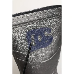 Metallic Silver Pull On Rain Boots Men Shoes
