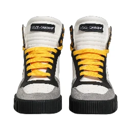 Multicolor Leather High Top Sneakers Shoes