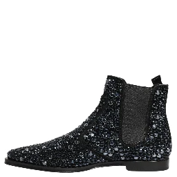 Black Embellished Chelsea Ankle Boots Shoes