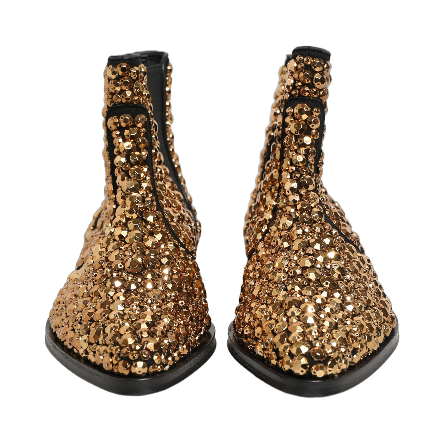 Gold Embellished Chelsea Ankle Boots Shoes