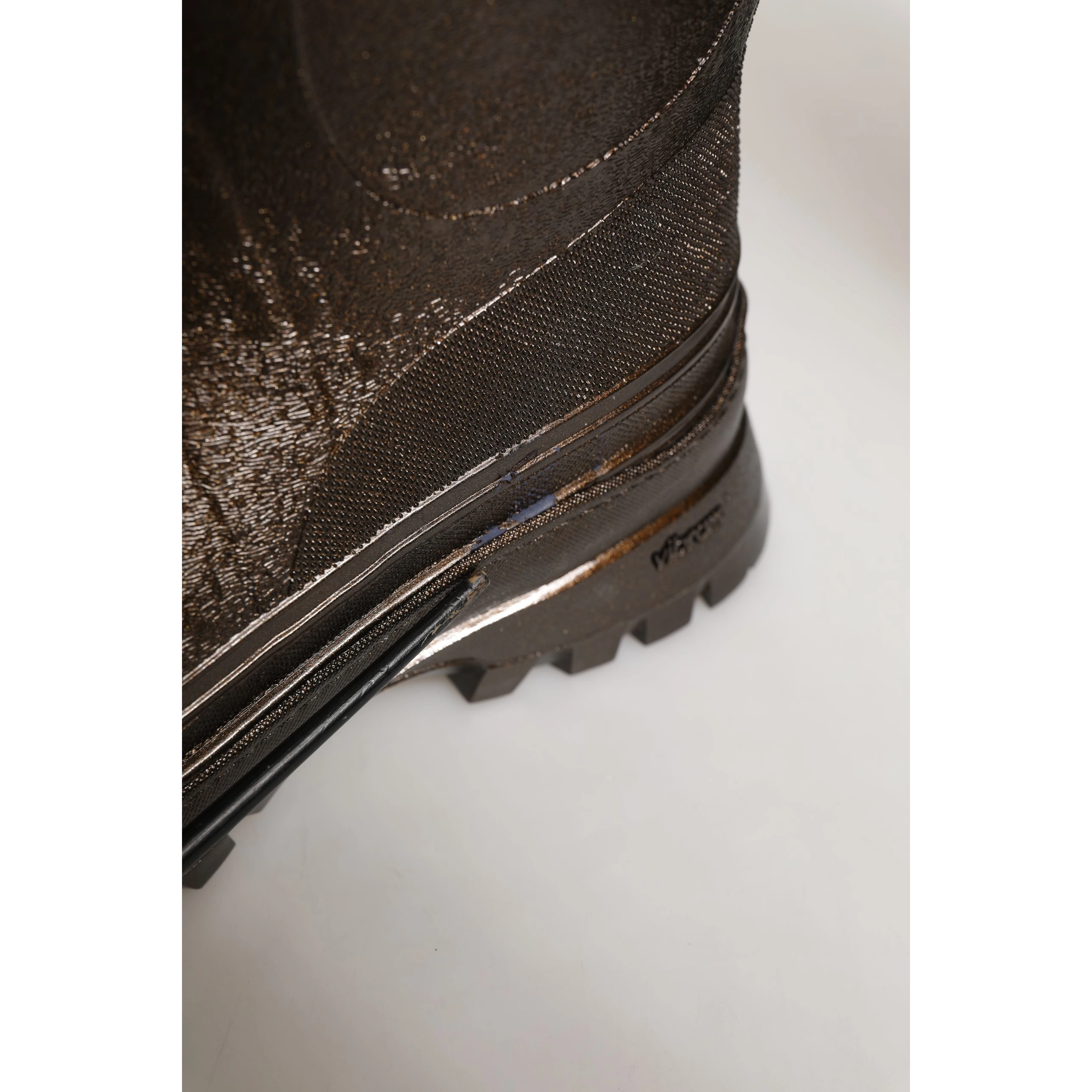 Bronze PVC Pull On Rain Boots Men Shoes