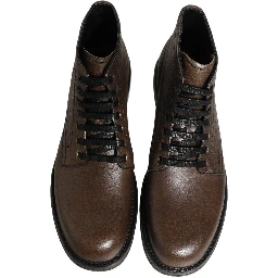 Brown Perugino Leather Men Ankle Boots Shoes