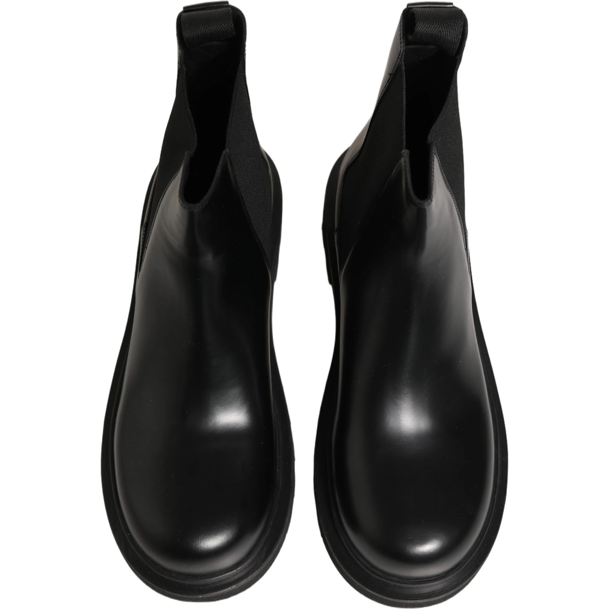 Black Chelsea Boots Leather Slip On Men Shoes