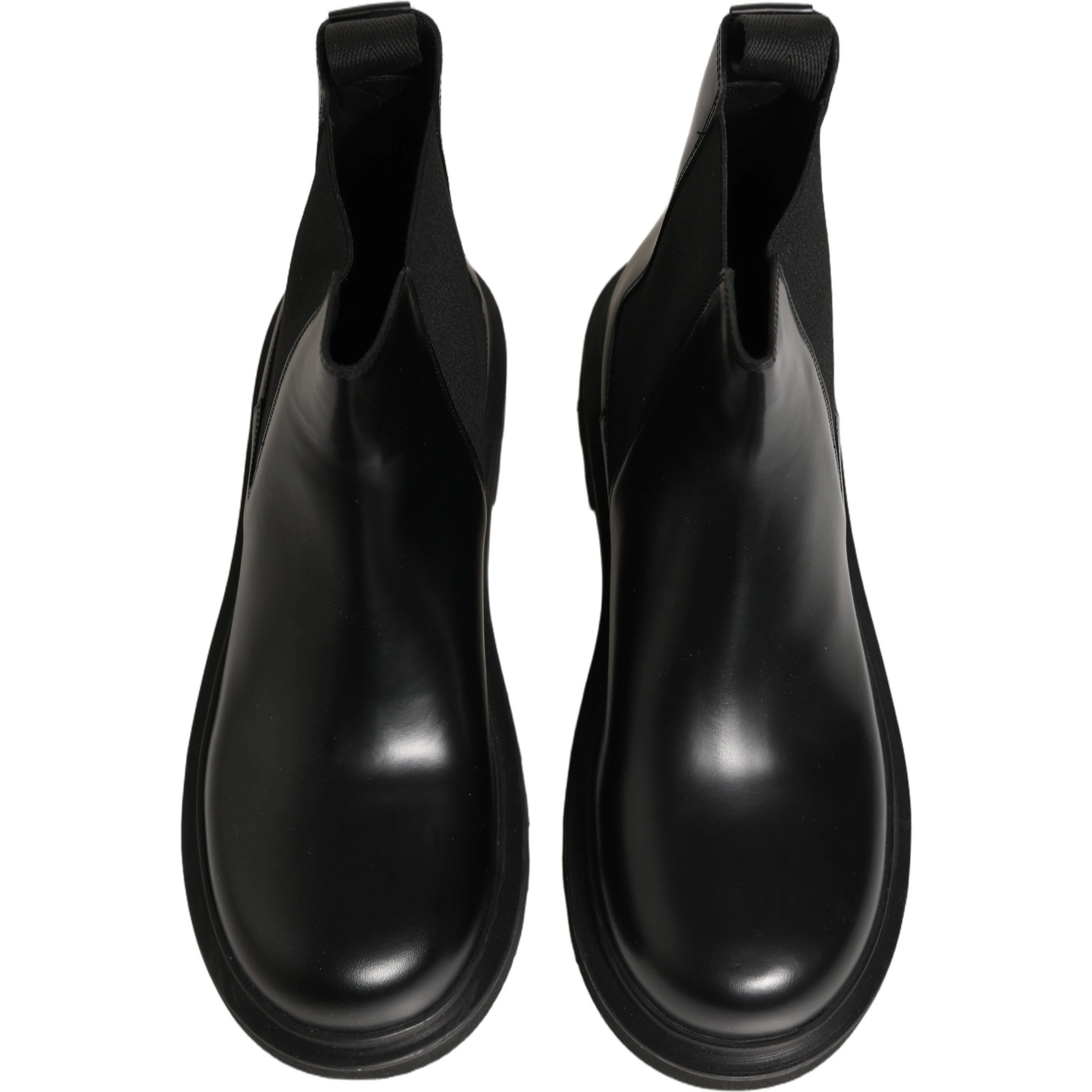 Black Chelsea Boots Leather Slip On Men Shoes