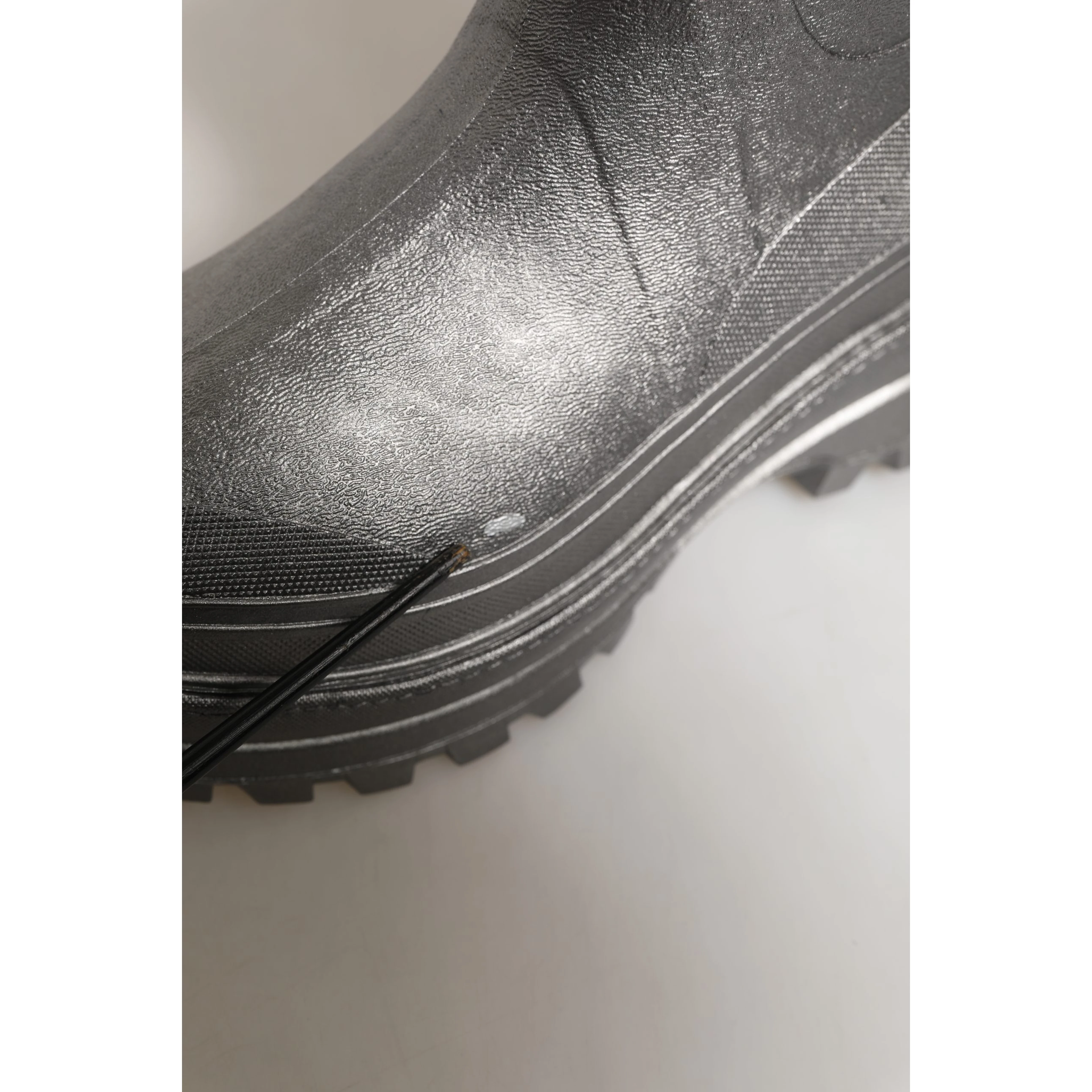 Metallic Silver Pull On Rain Boots Men Shoes