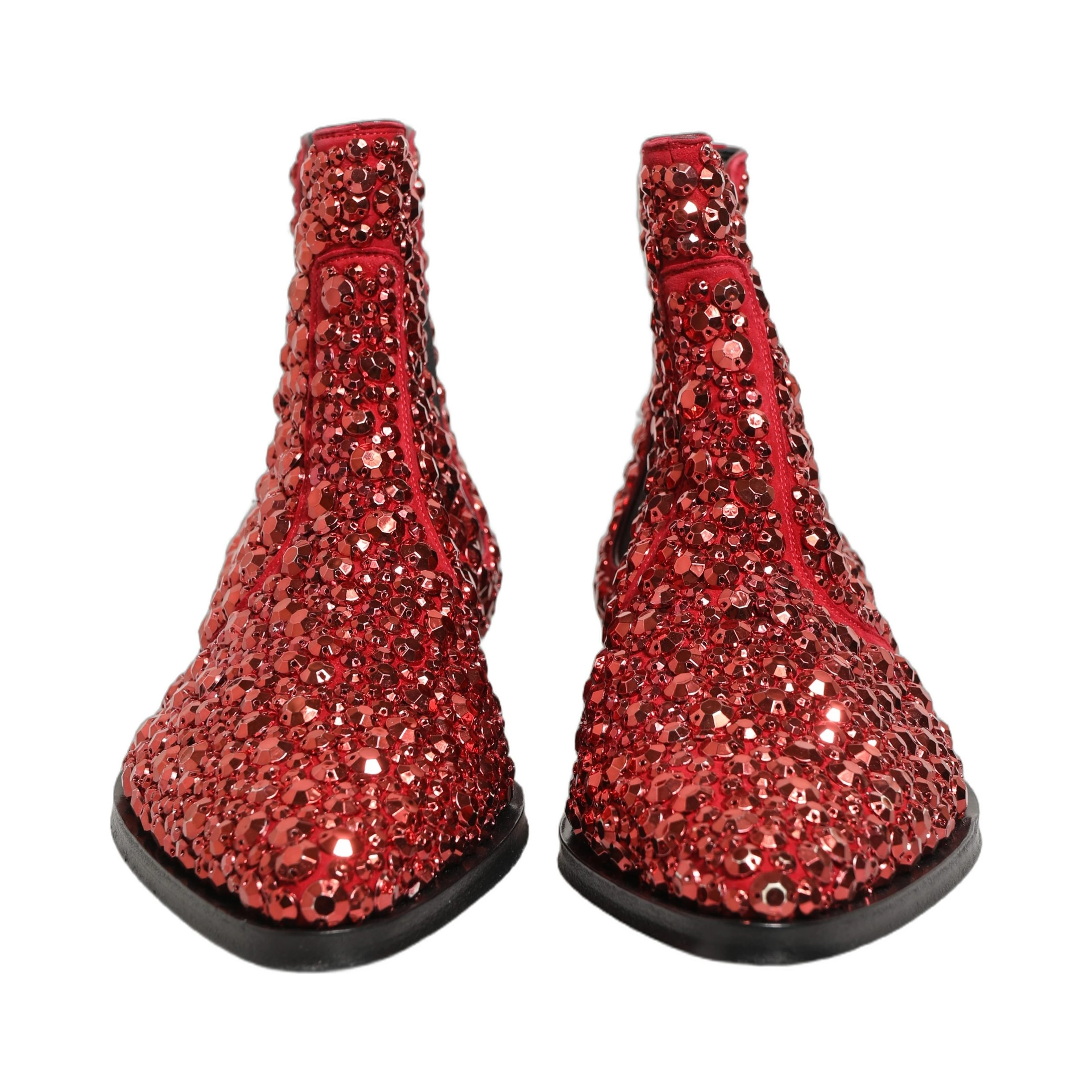 Red Embellished Chelsea Ankle Boots Shoes