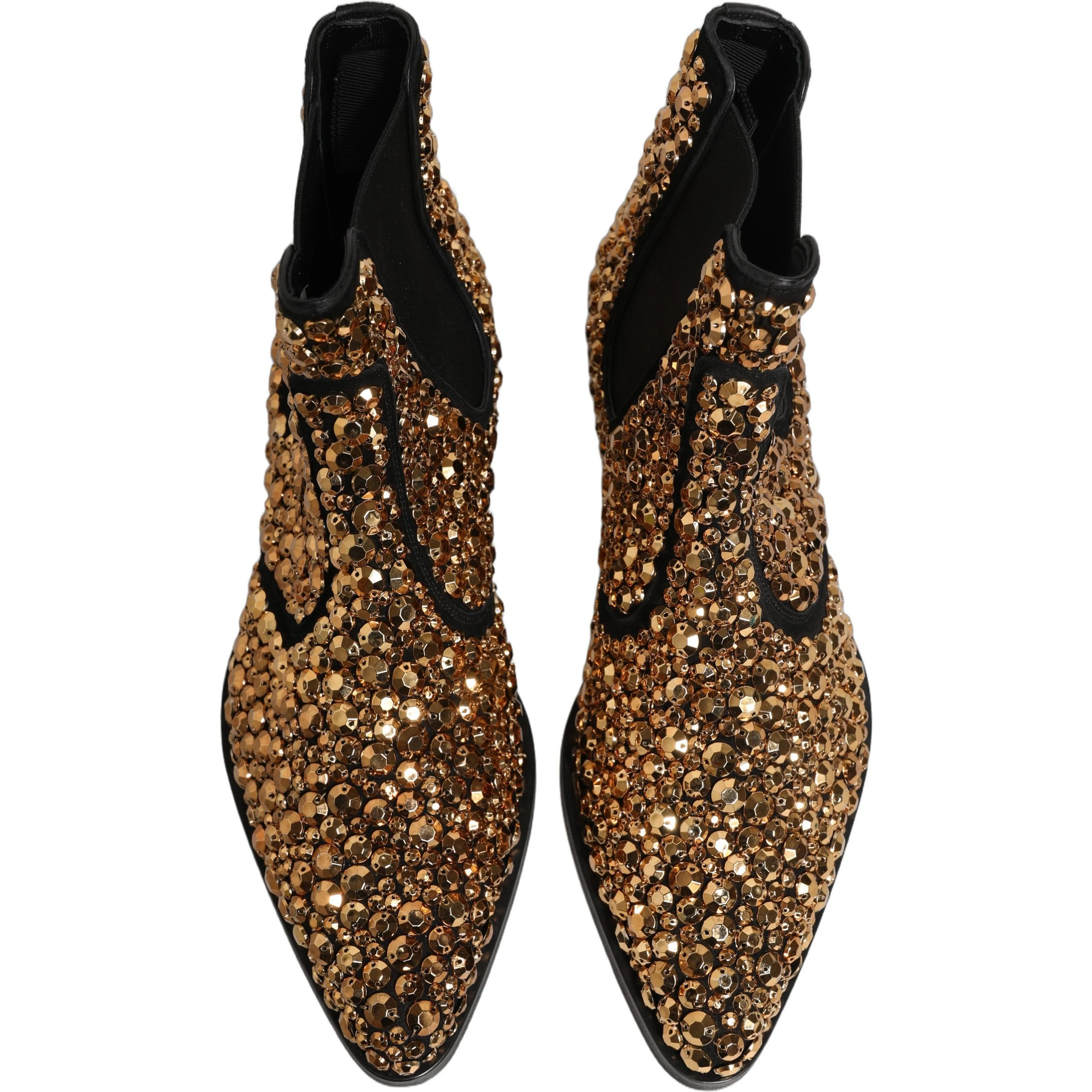 Gold Embellished Chelsea Ankle Boots Shoes