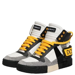 Multicolor Leather High Top Sneakers Shoes
