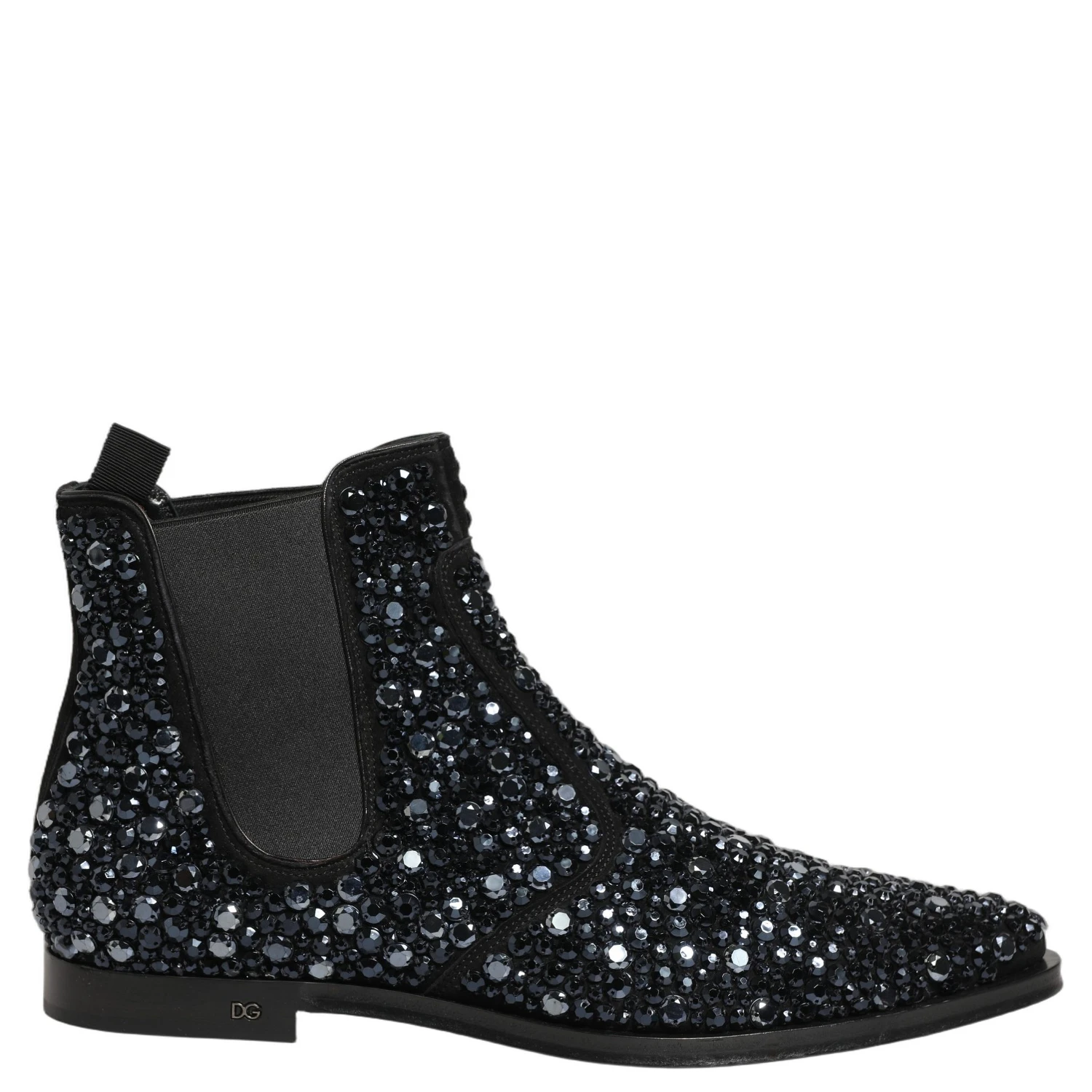 Black Embellished Chelsea Ankle Boots Shoes