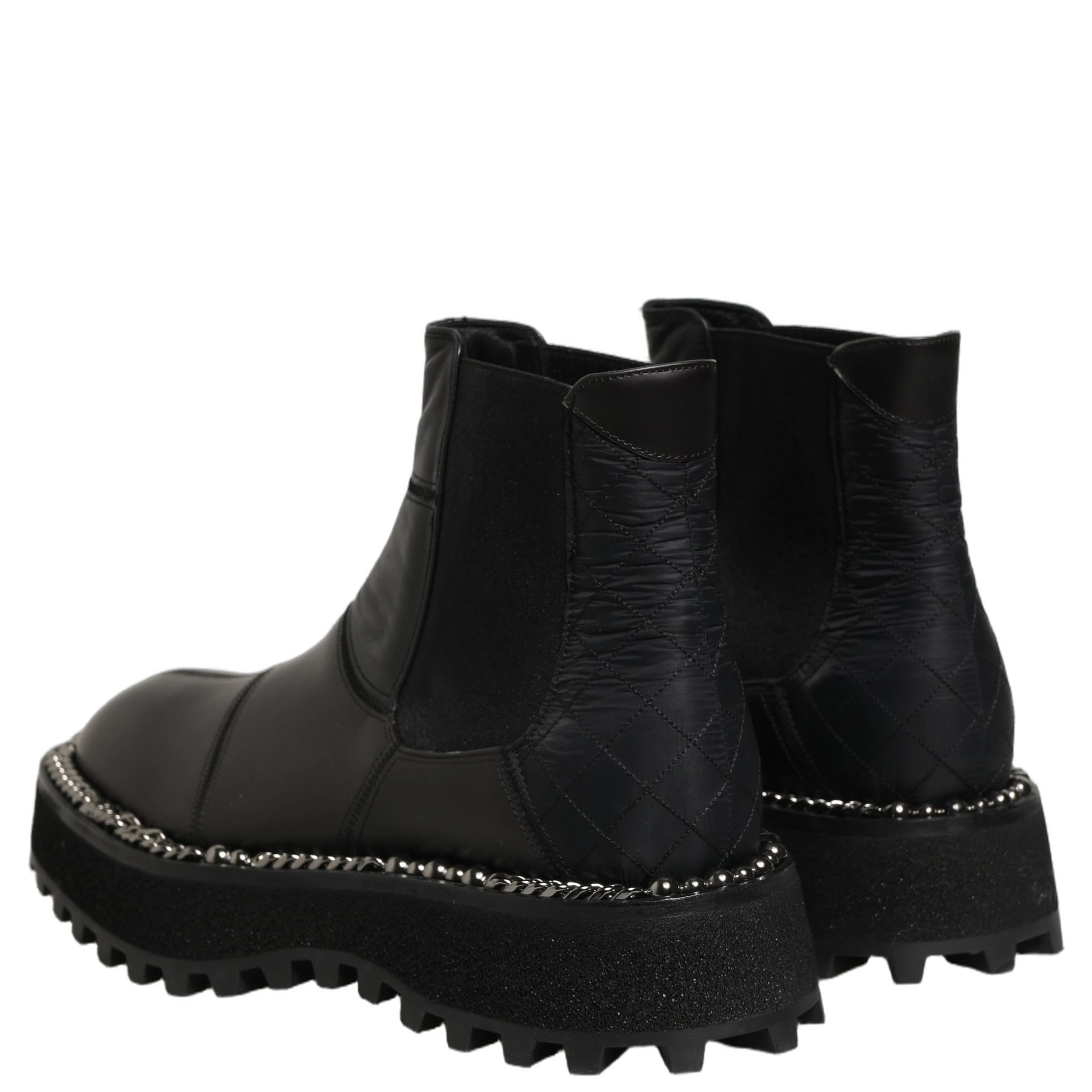 Black Chelsea Boots Leather Slip On Men Shoes