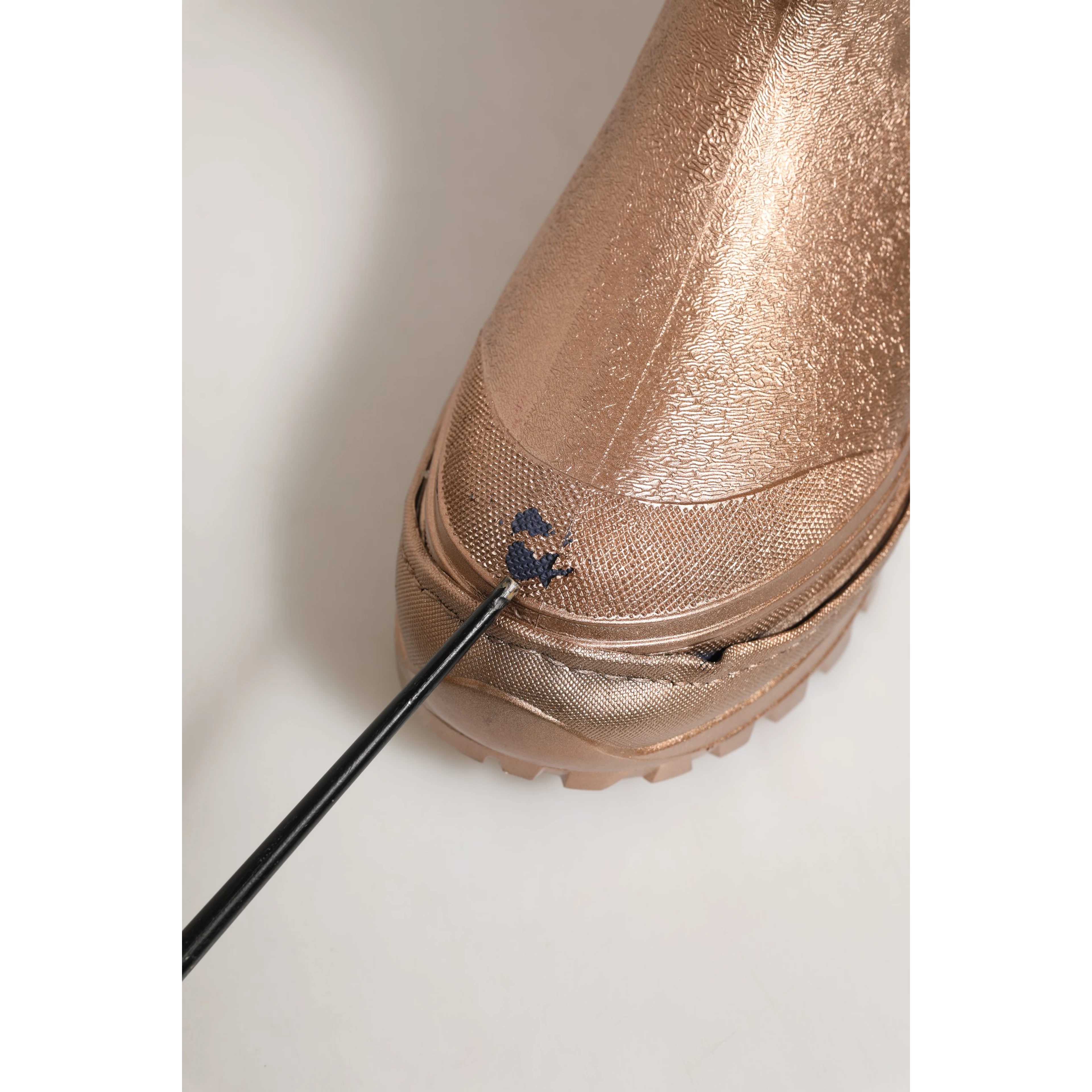 Rose Gold PVC Pull On Rain Boots Men Shoes