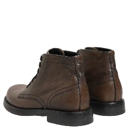 Brown Perugino Leather Men Ankle Boots Shoes