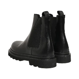 Black Chelsea Boots Leather Slip On Men Shoes