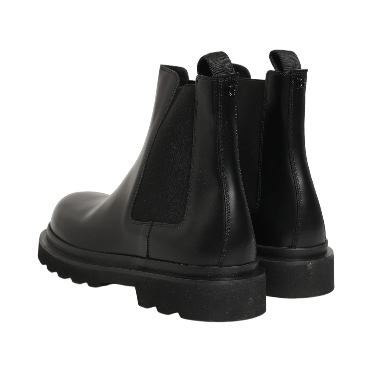 Black Chelsea Boots Leather Slip On Men Shoes