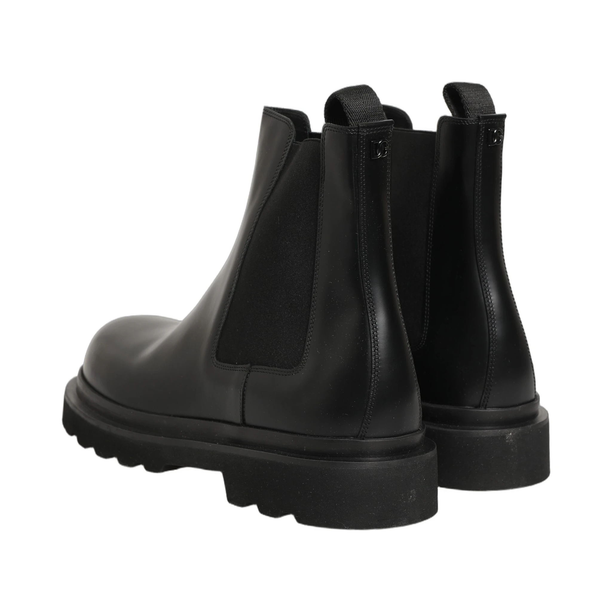 Black Chelsea Boots Leather Slip On Men Shoes