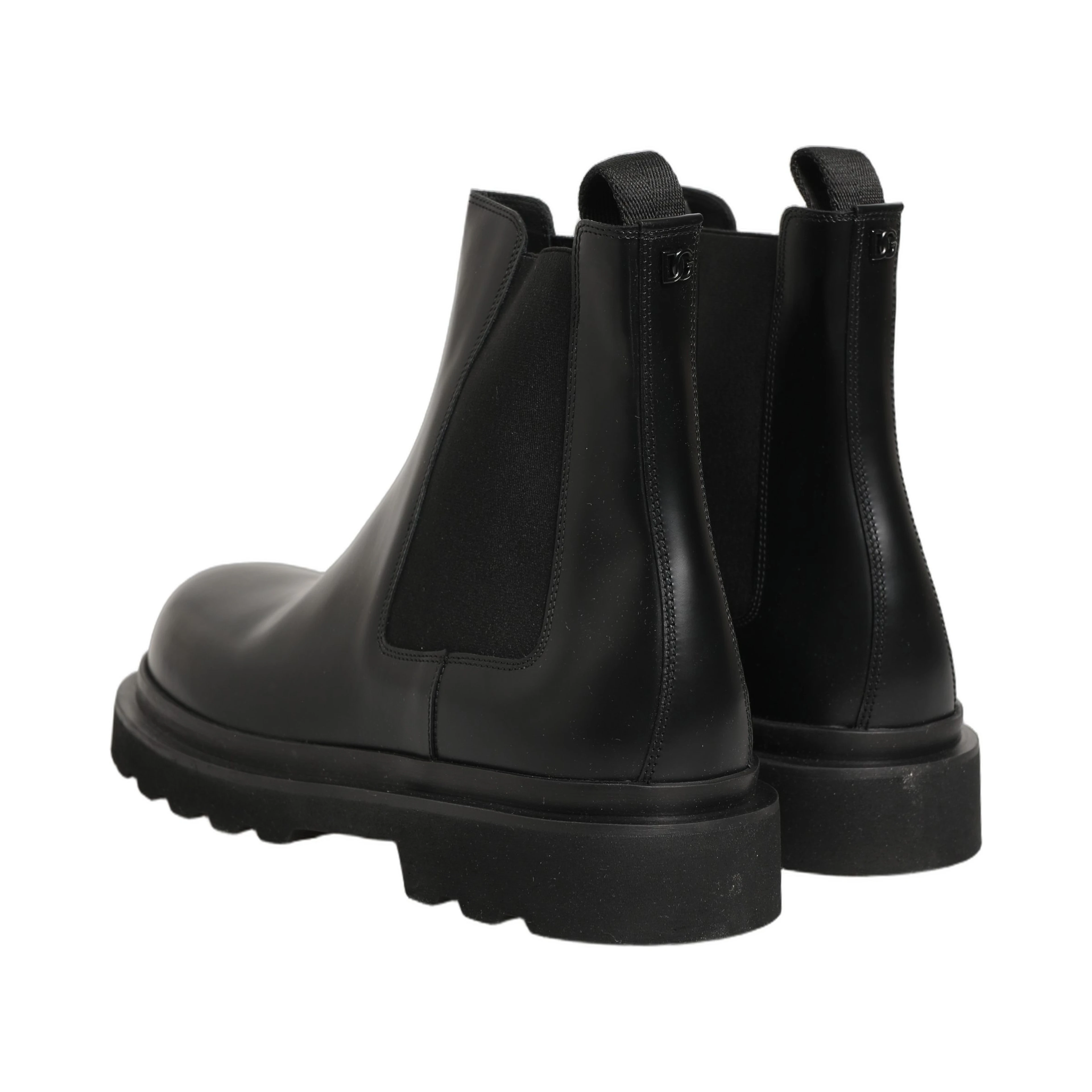 Black Chelsea Boots Leather Slip On Men Shoes