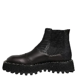 Black Chelsea Boots Leather Slip On Men Shoes