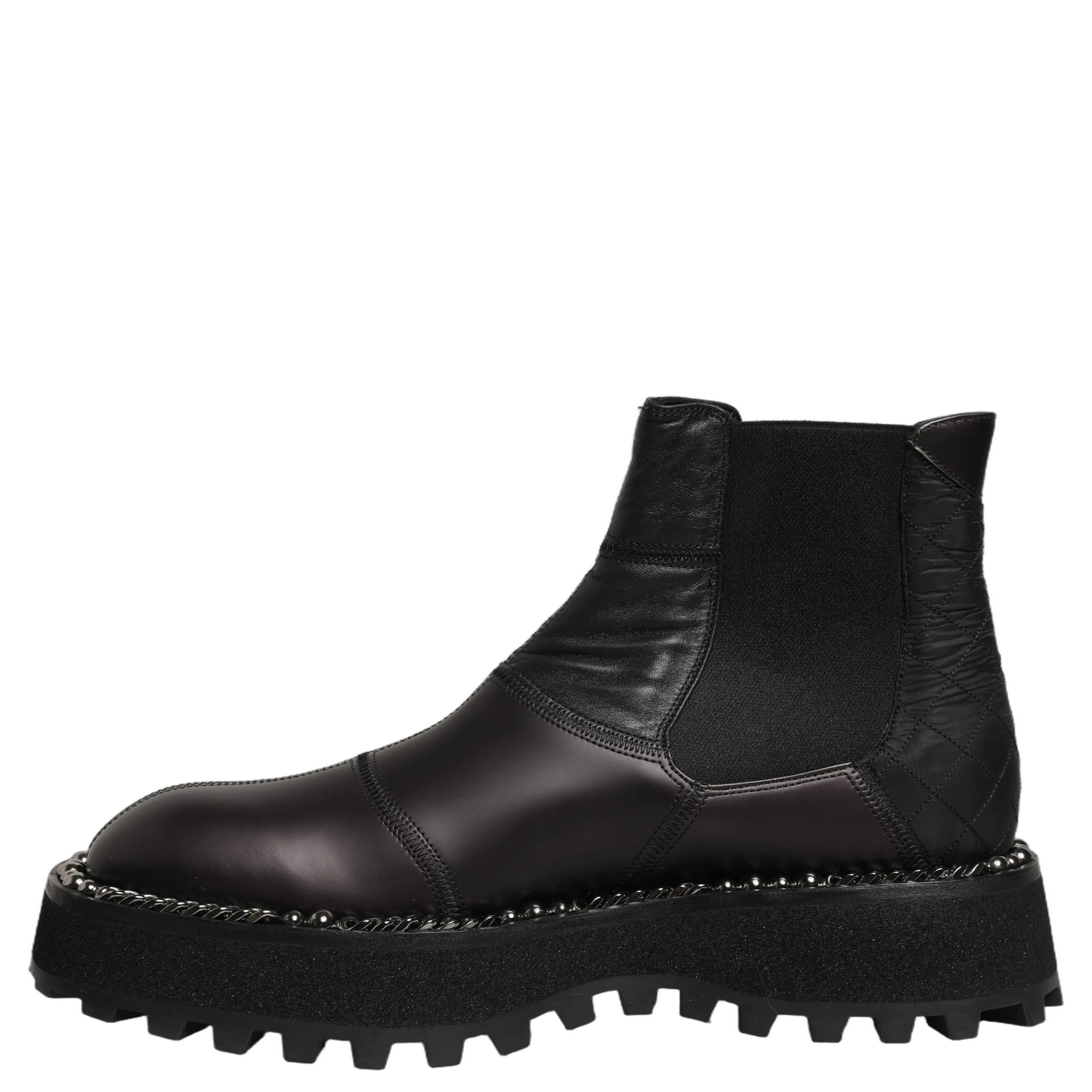 Black Chelsea Boots Leather Slip On Men Shoes