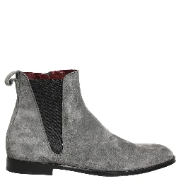 Gray Suede Leather Chelsea Boots Shoes