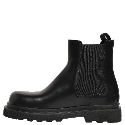 Black Chelsea Boots Leather Slip On Men Shoes