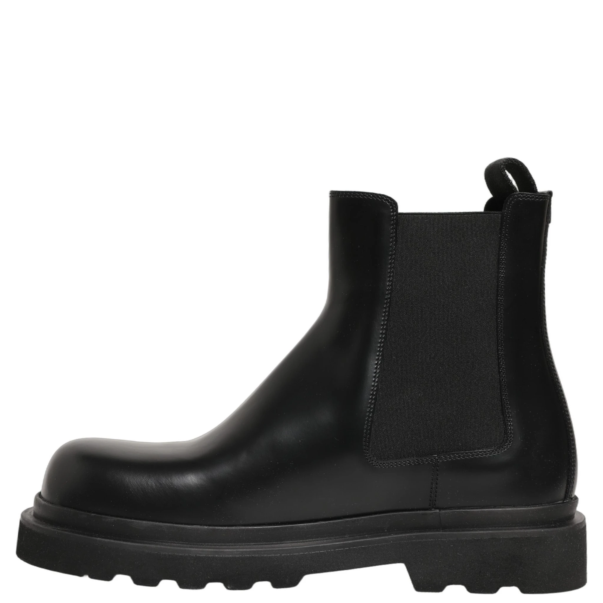 Black Chelsea Boots Leather Slip On Men Shoes