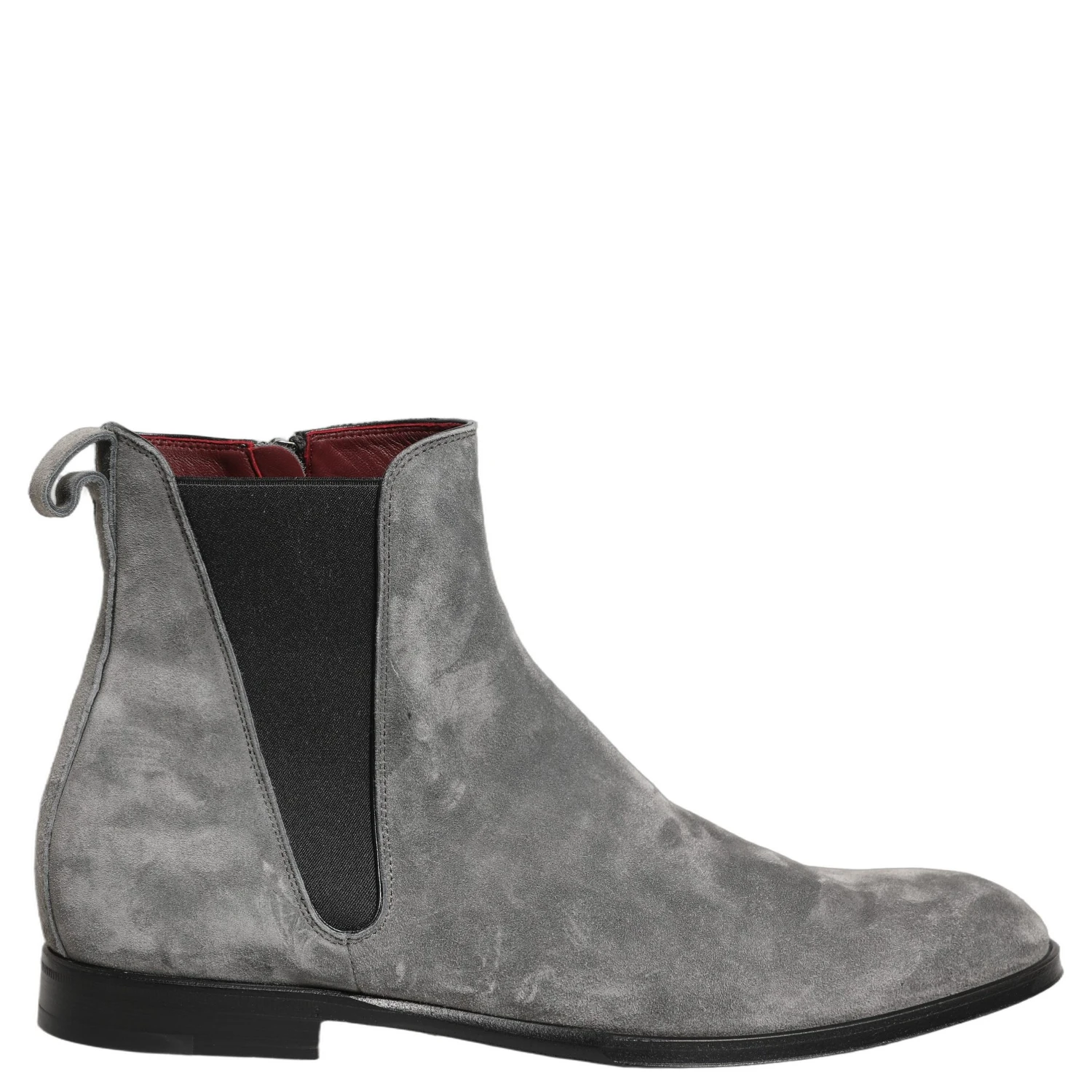 Gray Suede Leather Chelsea Boots Shoes