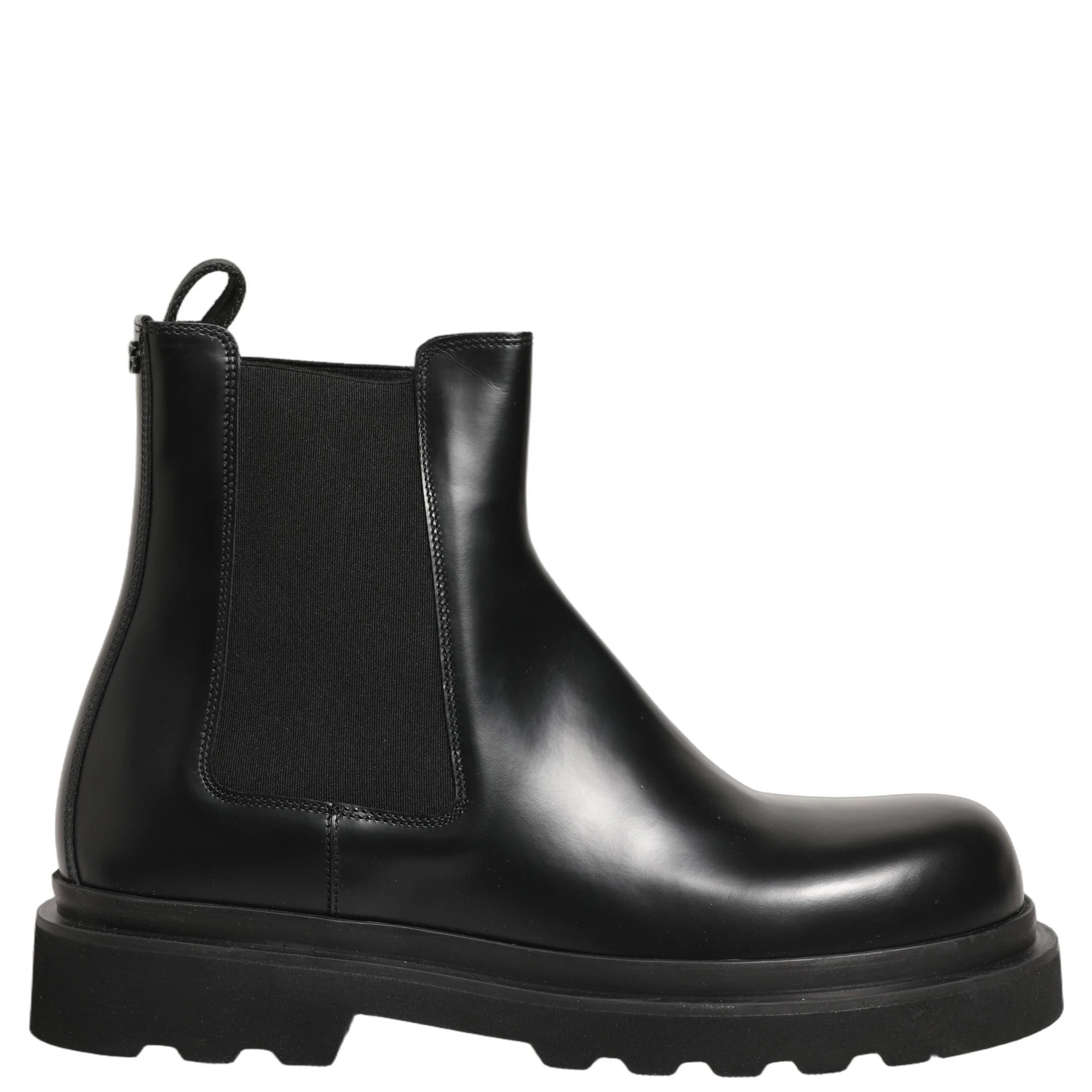Black Chelsea Boots Leather Slip On Men Shoes