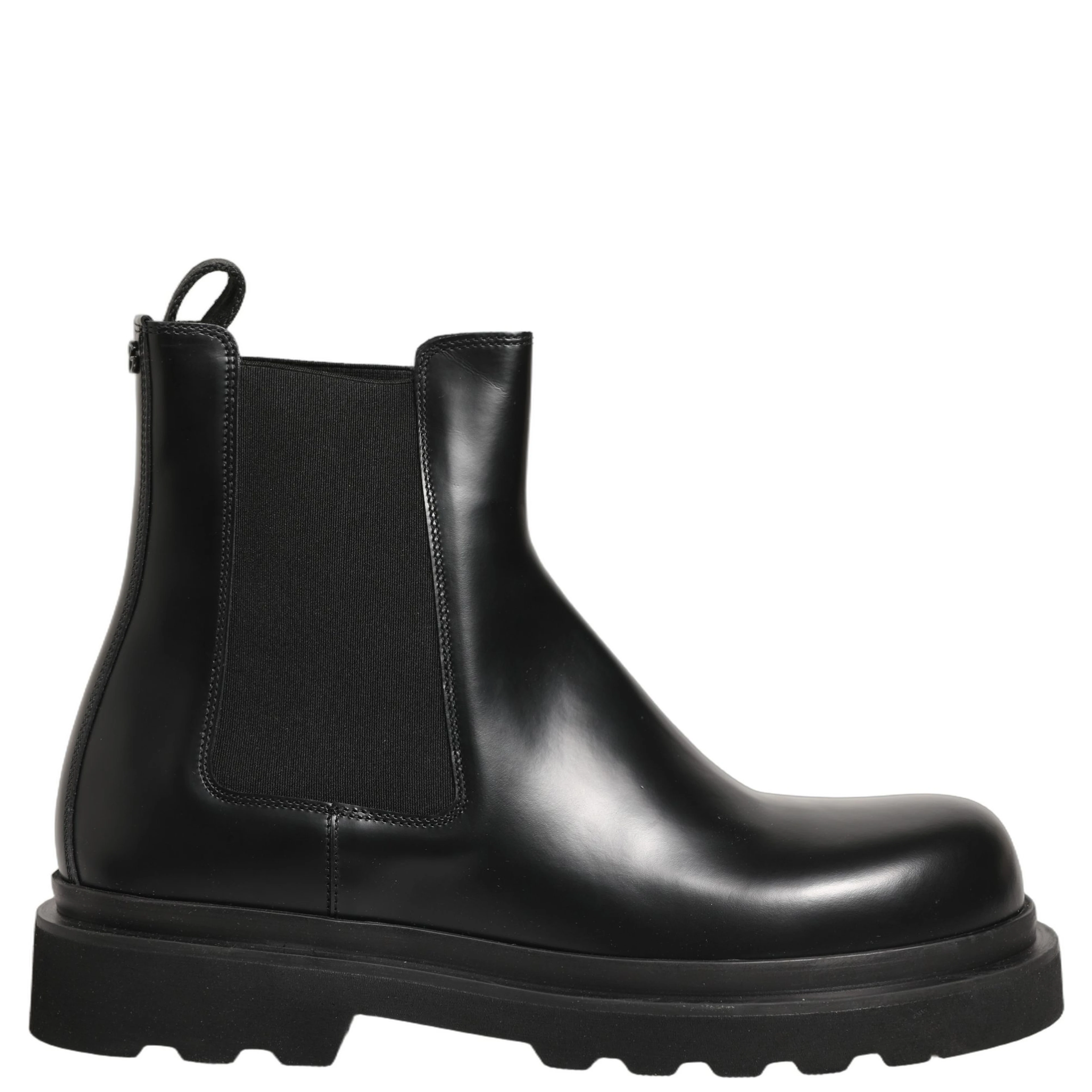 Black Chelsea Boots Leather Slip On Men Shoes