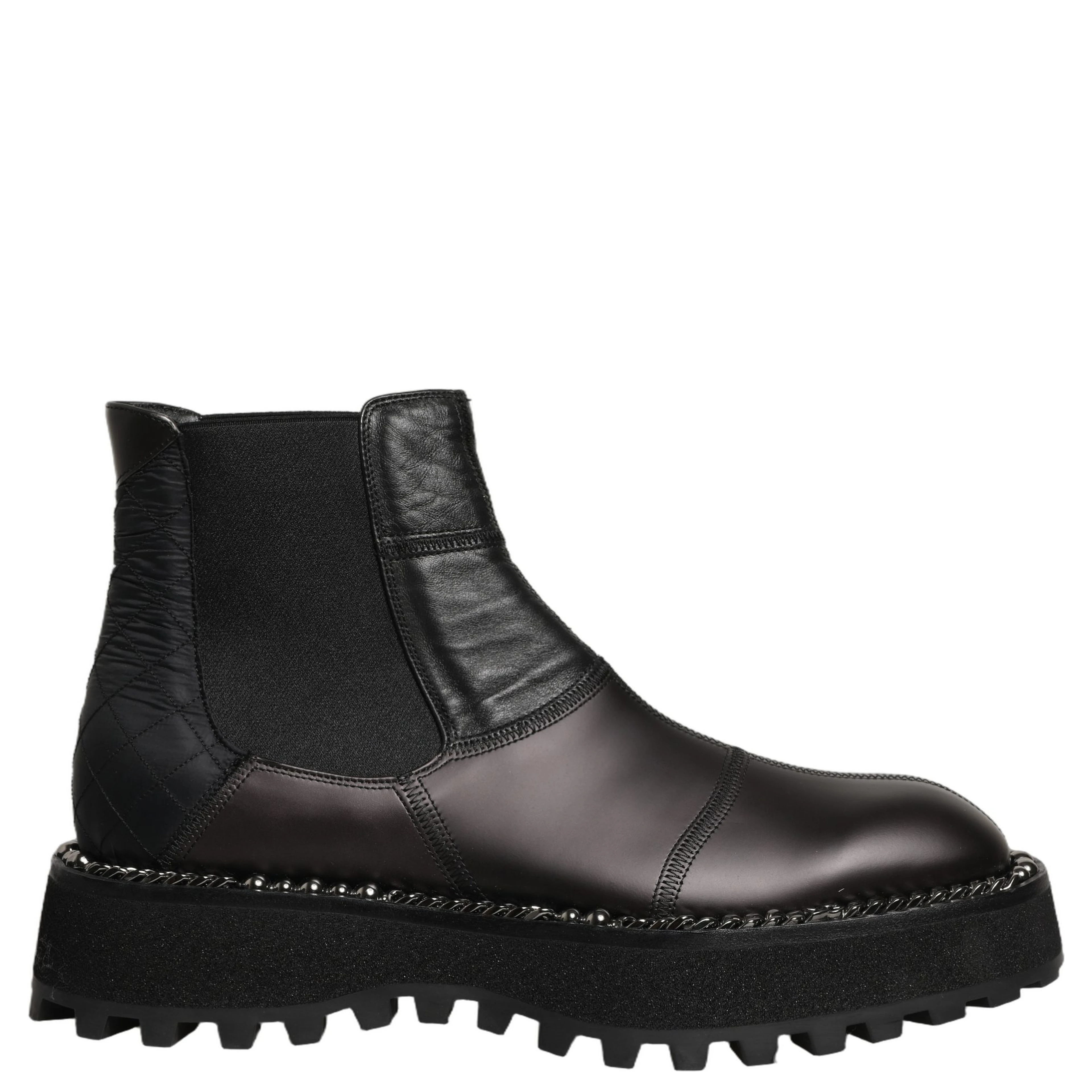 Black Chelsea Boots Leather Slip On Men Shoes