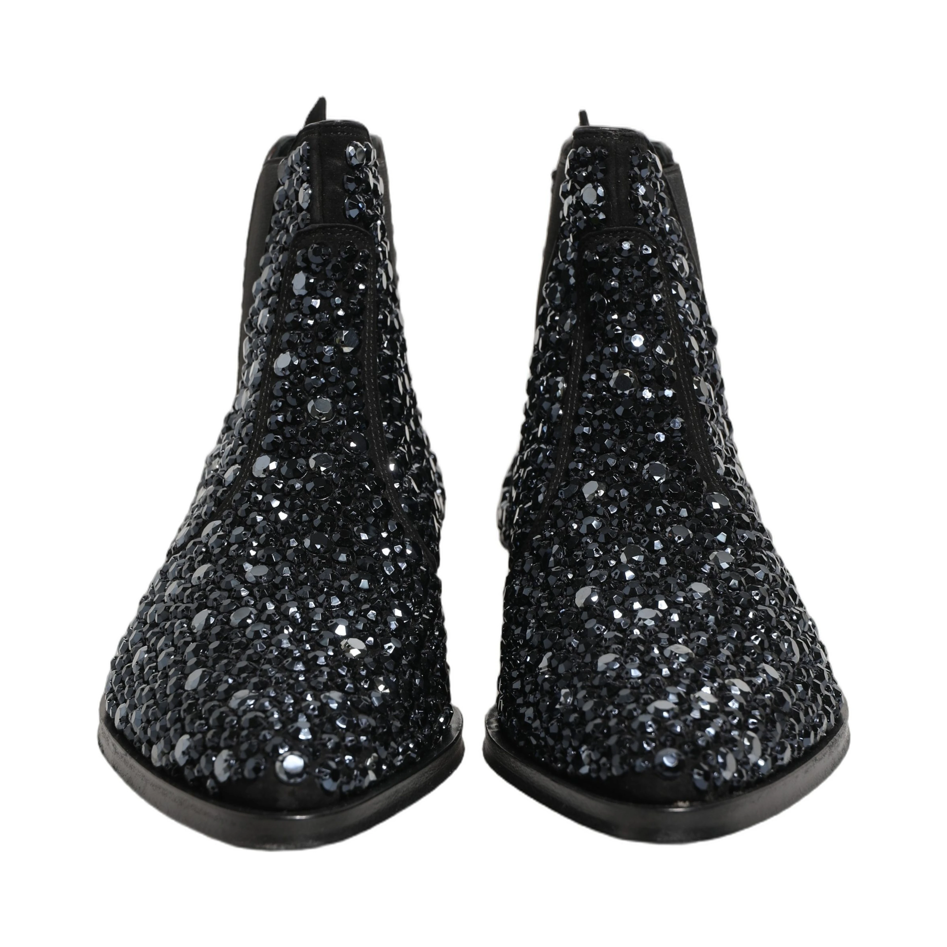 Black Embellished Chelsea Ankle Boots Shoes
