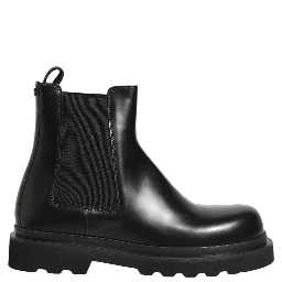 Black Chelsea Boots Leather Slip On Men Shoes