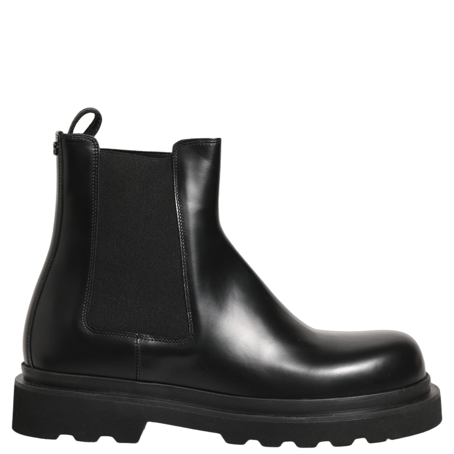 Black Chelsea Boots Leather Slip On Men Shoes