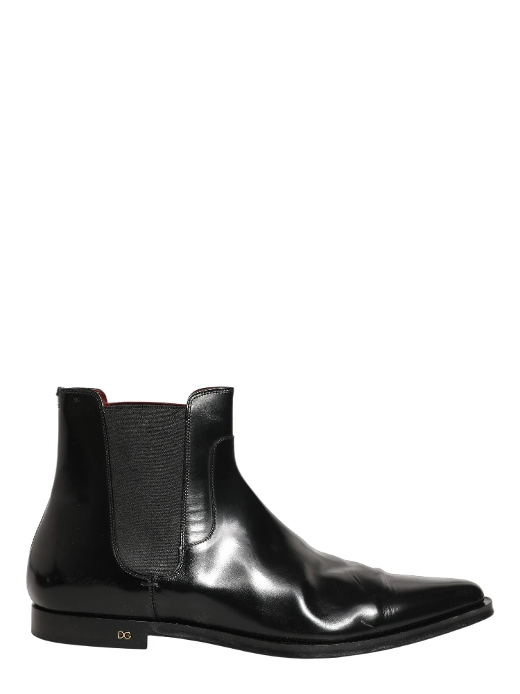 Black Chelsea Slip On Men Ankle Boots Shoes
