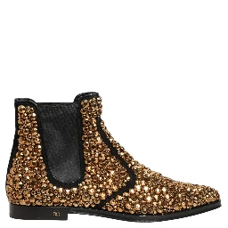 Gold Embellished Chelsea Ankle Boots Shoes