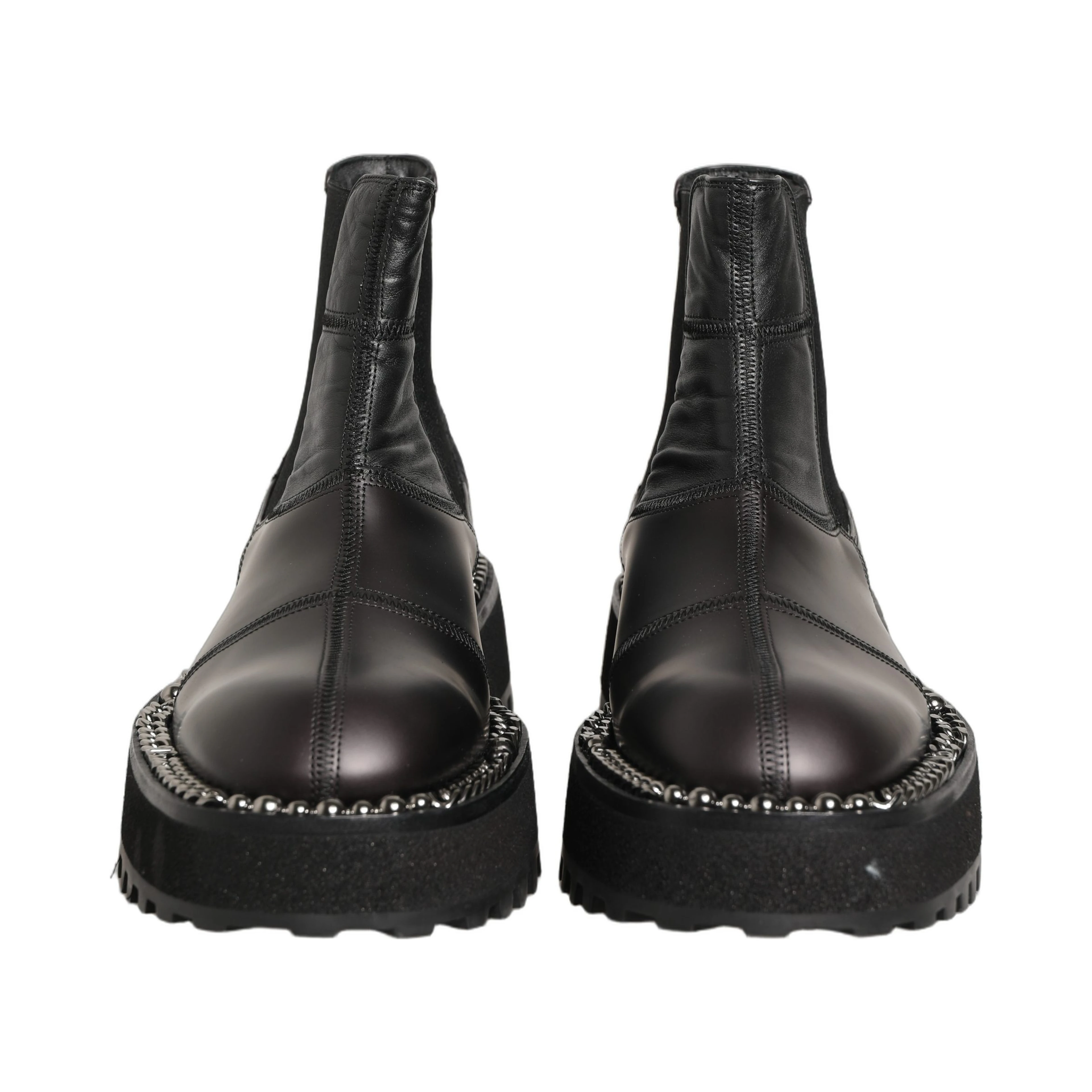 Black Chelsea Boots Leather Slip On Men Shoes