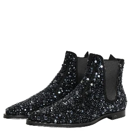 Black Embellished Chelsea Ankle Boots Shoes