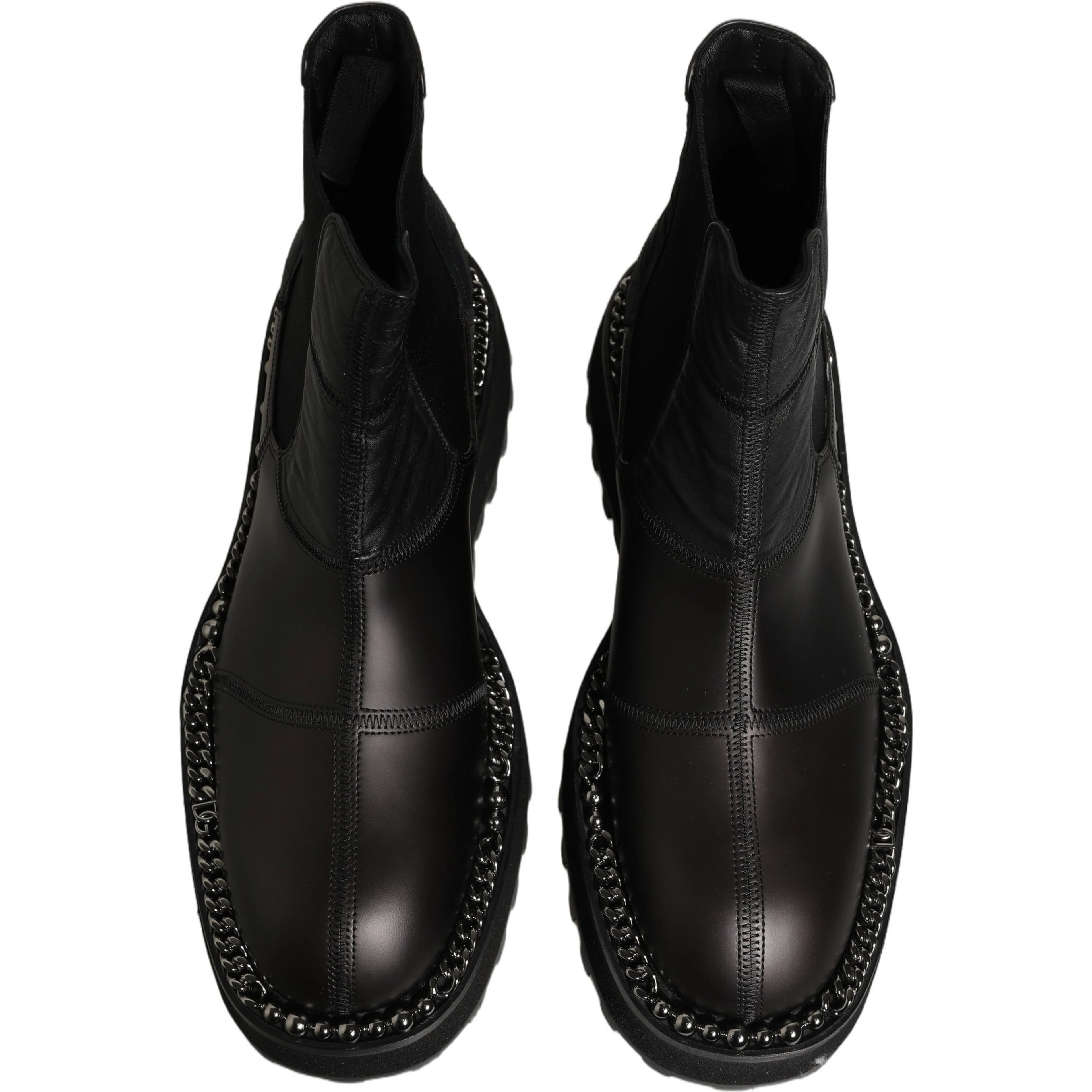 Black Chelsea Boots Leather Slip On Men Shoes
