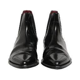 Black Chelsea Slip On Men Ankle Boots Shoes