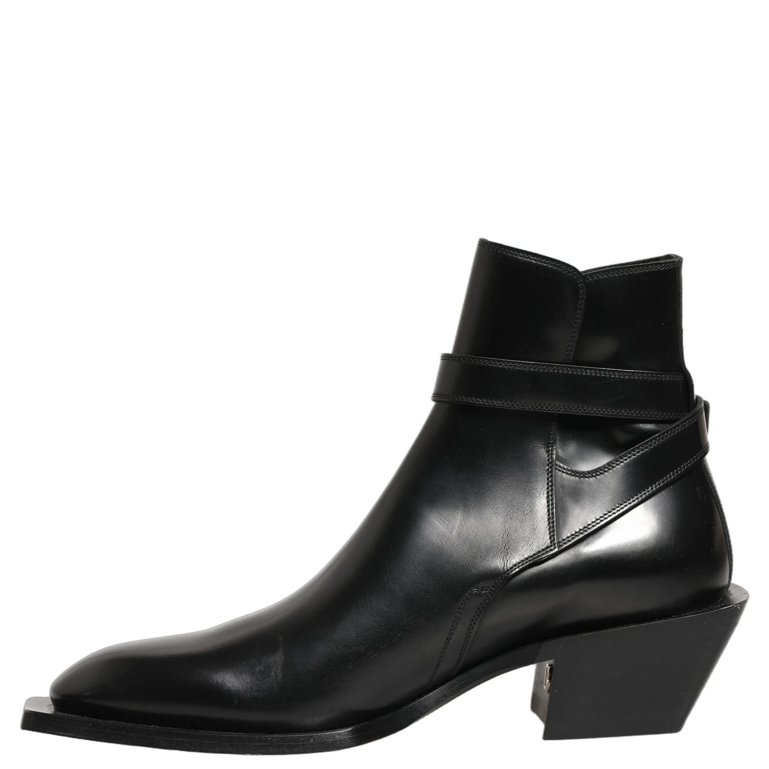 Black Leather DG Plaque Ankle Boots Shoes