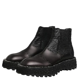Black Chelsea Boots Leather Slip On Men Shoes