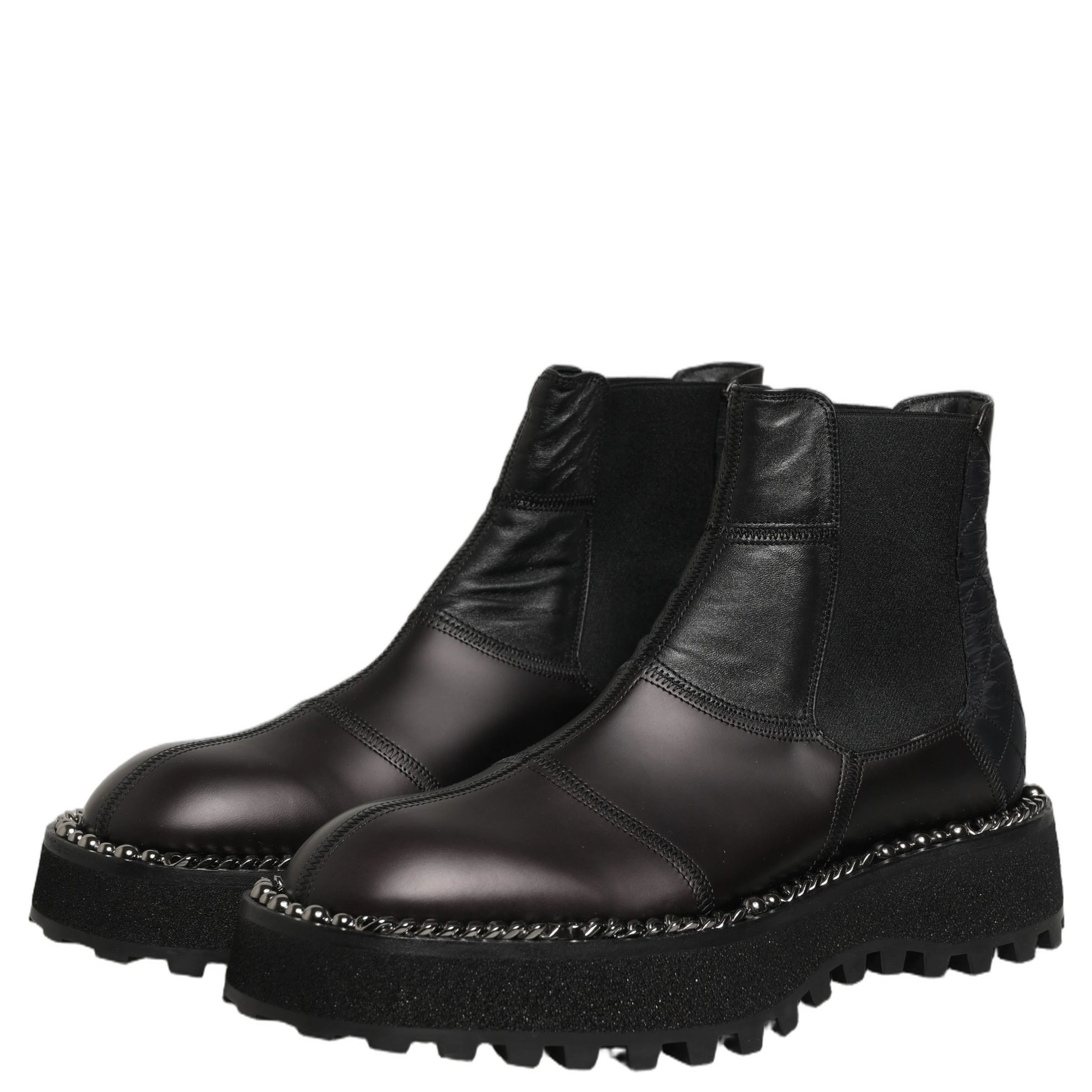 Black Chelsea Boots Leather Slip On Men Shoes