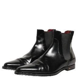 Black Chelsea Slip On Men Ankle Boots Shoes