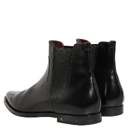 Black Chelsea Slip On Men Ankle Boots Shoes