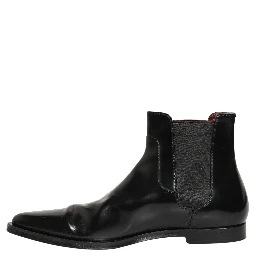 Black Chelsea Slip On Men Ankle Boots Shoes